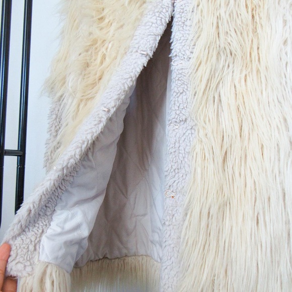 HOSS INTROPIA Designer Shaggy Faux Shearling Coat Size-38 Small~Mongolian Style - Picture 6 of 9